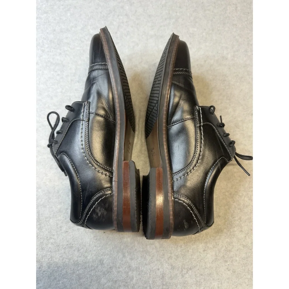 Nunn Bush Centro Formal Flex Leather Oxford Shoes Mens 9 Black  Cap Toe